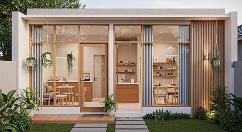 Desain Rumah Kecil tapi Nyaman untuk Usaha/AI
