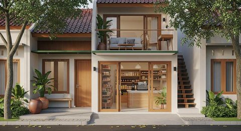 Desain Rumah Kecil tapi Nyaman untuk Usaha/AI
