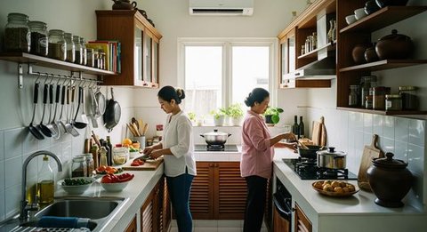 Desain Dapur Kecil Tapi Nyaman Dipakai Bersama Mertua/Gemini AI