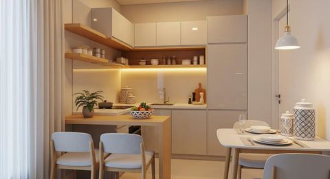 Desain Dapur Kecil Tapi Nyaman Dipakai Bersama Mertua/Gemini AI