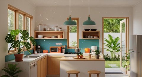 Desain Dapur Kecil Tapi Nyaman Dipakai Bersama Mertua/Gemini AI