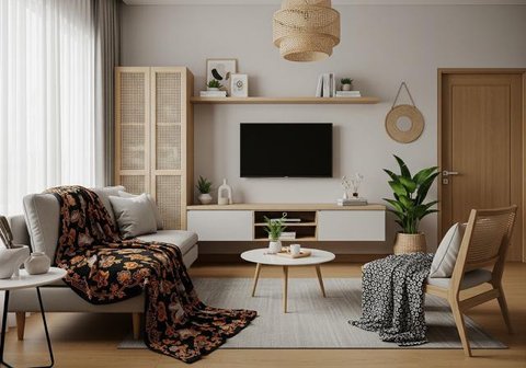 Inspirasi Desain Ruang Tamu Luas di Rumah Kecil (Sumber: gemini.com)