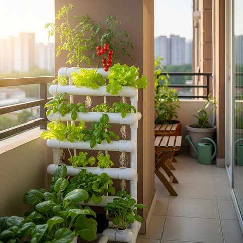 Ide Kebun Sayur di Balkon Rumah (AI)