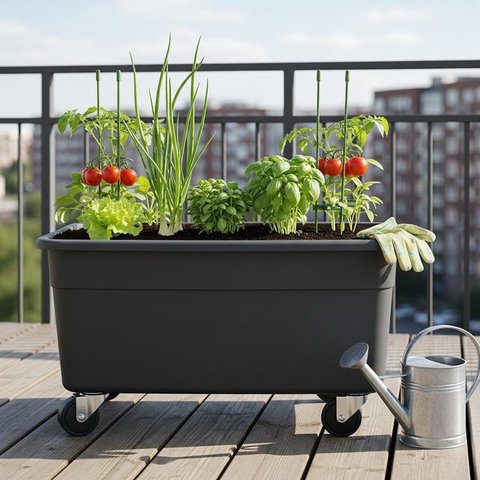 Ide Kebun Sayur di Balkon Rumah (AI)