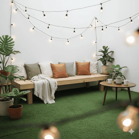 Desain Teras Kecil Tapi Estetik Mirip Cafe Mini di Rumah. Gemini