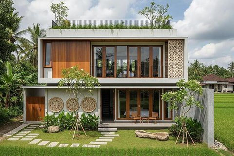 Rumah Kampung dengan Sentuhan Modern. Foto: Gemini