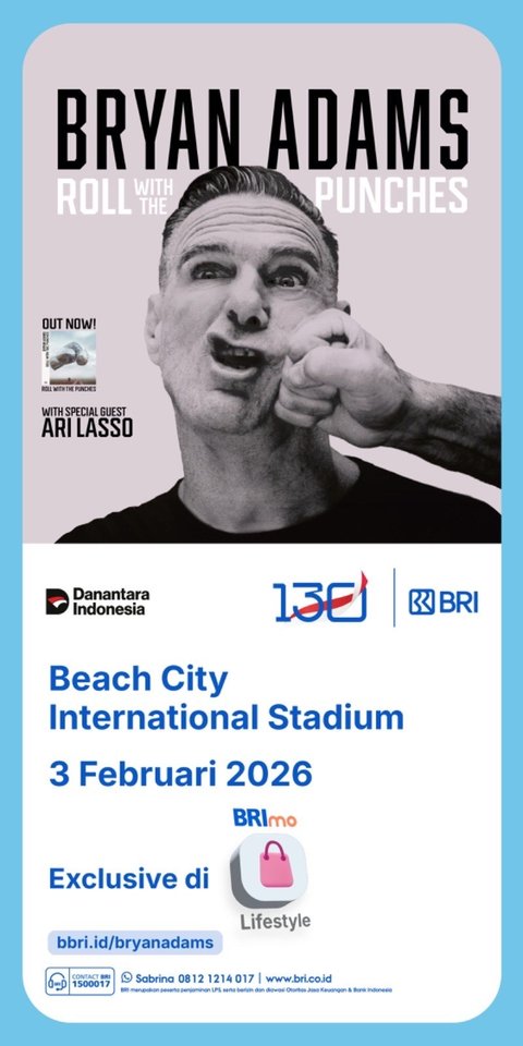 konser Bryan Adams 'Roll With The Punches Live in Jakarta 2026'