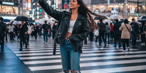Ilustrasi Gemini AI Foto Sendiri di Zebra Cross Shibuya