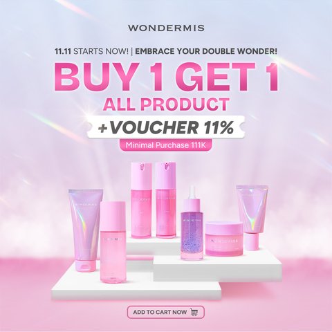 Promo spesial Buy 1 Get 1 dalam rangka 11.11 Wonder Sale.