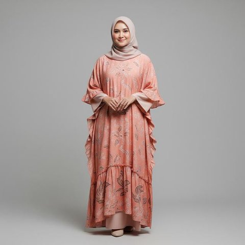 Gamis Batik Asimetris/ Ilustrasi AI