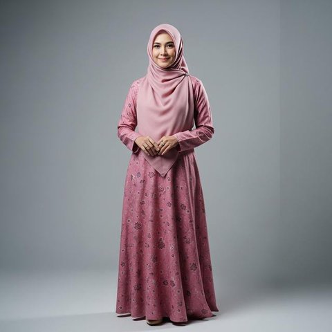 Gamis Batik Asimetris/ Ilustrasi AI