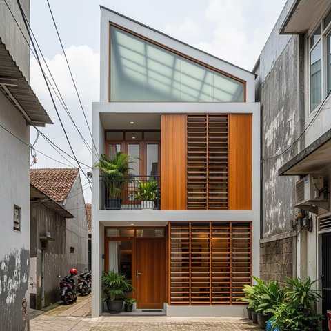 Desain Rumah Mungil di Gang Anti Pengap. (Foto: AI)