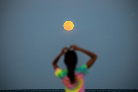 Ilustrasi super blue moon, bulan biru. (Photo by haylee booth on Unsplash)