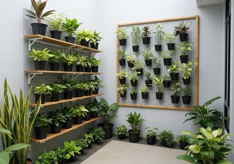 Ide Desain Teras Kecil Bisa Buat tempat Jemur Tanaman (Sumber: gemini.com)