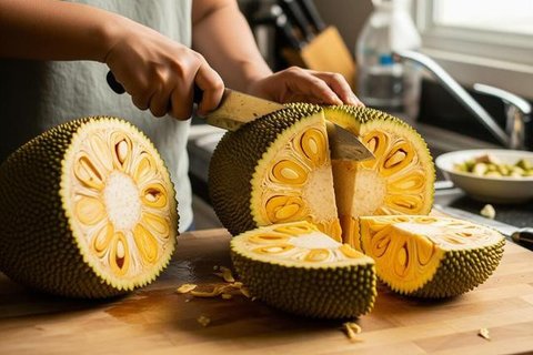 Tips Mengupas Nangka Anti Lengket. Foto: Gemini