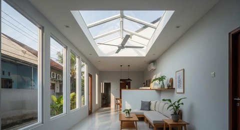 Desain Rumah Dalam Gang yang Terlihat Sempit dari Luar tapi Luas di Dalam/ Ilustrasi AI