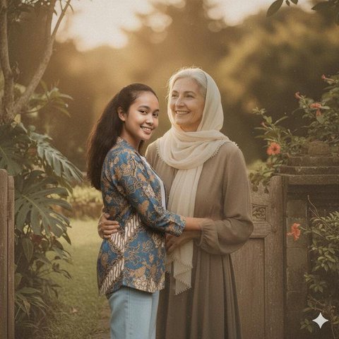 mimpi dipeluk laki laki dari belakang Ilustrasi dibuat AI