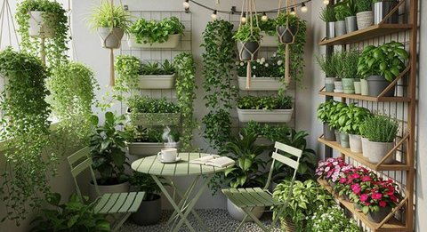 Desain Balkon Mini Ala Kafe Kecil (Image by Gemini AI)