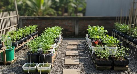 Ide Kebun Sayur Minimalis Belakang Rumah Modal Rp 300 Ribu/AI
