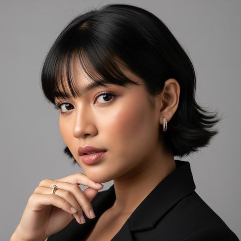 Model Rambut Pendek Wanita Sesuai Bentuk Wajah Lonjong/AI