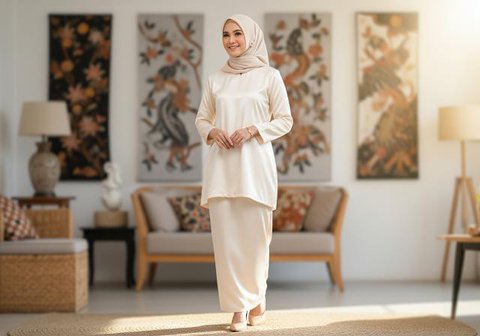 Model Baju Kurung Wanita Modern Lebaran 2026 (Image by Gemini AI)