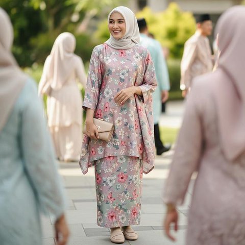 Model Baju Kurung Wanita Modern Lebaran 2026 (Image by Gemini AI)