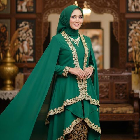 Model Baju Kurung Wanita Modern Lebaran 2026 (Image by Gemini AI)