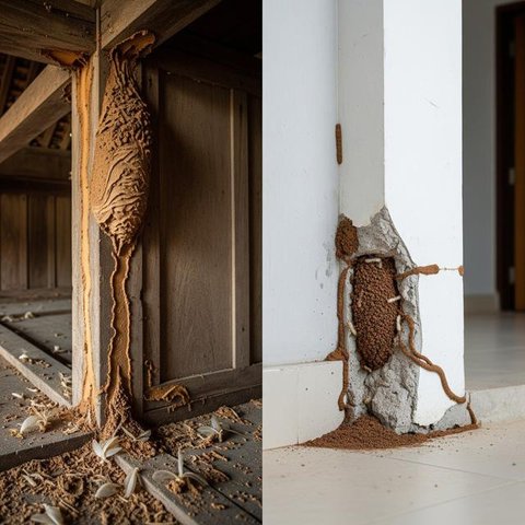 Ilustrasi laron di dalam rumah. [Foto: Gemini]
