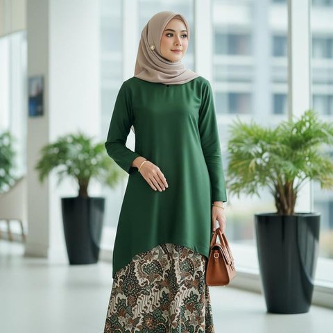 Model Gamis 3 Dunia (Image by Gemini AI)