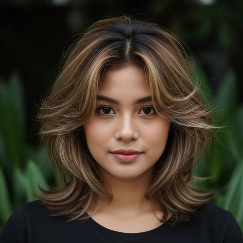 Model Rambut Medium dengan Poni Anti Lepek (AI)