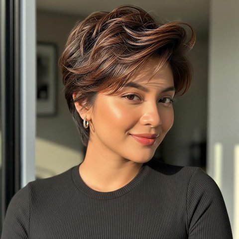 Model Rambut Pendek Wanita Pixie Cut/AI
