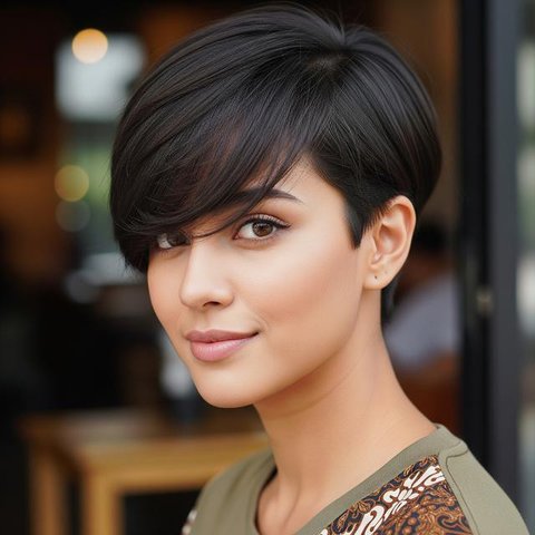 Model Rambut Pendek Wanita Pixie Cut/AI