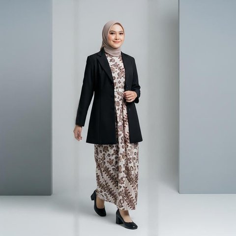 Model Gamis Blazer Modern untuk Pekerja Kantor dengan Mobilitas Tinggi/ Ilustrasi AI