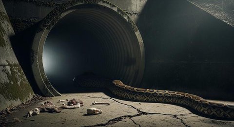 Ciri Gorong-Gorong yang Menjadi Sarang Kumpulan Ular Sanca dan Tips Mencegahnya, Penting Dipahami agar Lingkungan Tetap Aman (Foto: Gemini AI)
