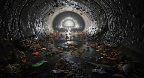 Ciri Gorong-Gorong yang Menjadi Sarang Kumpulan Ular Sanca dan Tips Mencegahnya, Penting Dipahami agar Lingkungan Tetap Aman (Foto: Gemini AI)