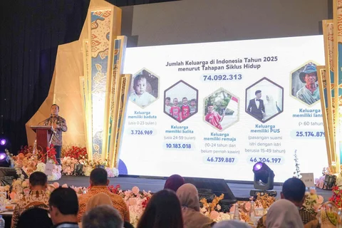 Menteri Kependudukan dan Pembangunan Keluarga/Kepala BKKBN Wihaji saat kegiatan GENTING Collaboration Summit 2025 di Jakarta, Rabu (10/12/25).