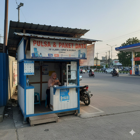 Ide Usaha Modal Kecil di Dekat SPBU (Foto: Reve  Art AI)