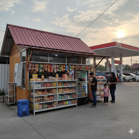 Ide Usaha Modal Kecil di Dekat SPBU (Foto: Reve  Art AI)
