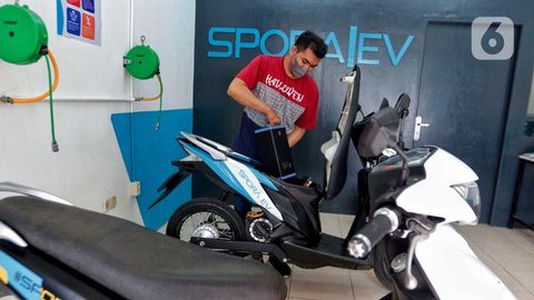 Motor listrik Honda EM1 e:. (Septian/Liputan6.com)