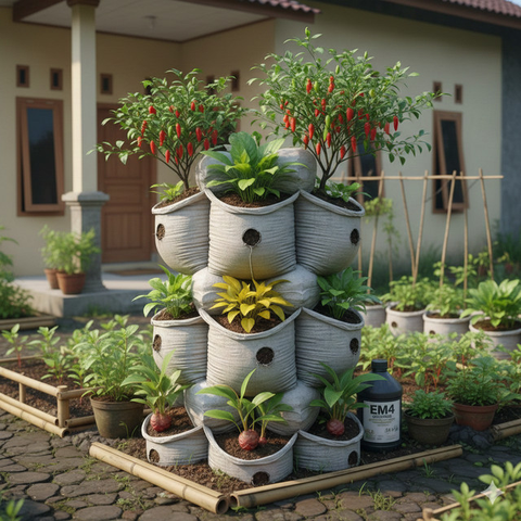 Model Kebun Sayur yang Bisa Tumpang Sari (created by AI)
