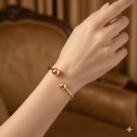 Model Gelang Emas Bola-Bola yang Manis untuk Acara Resmi (created by AI)