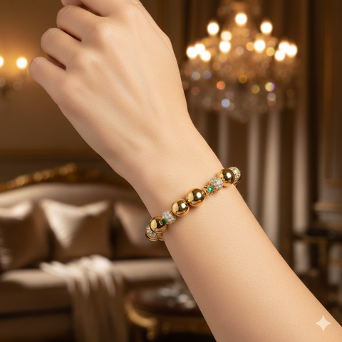 Model Gelang Emas Bola-Bola yang Manis untuk Acara Resmi (created by AI)