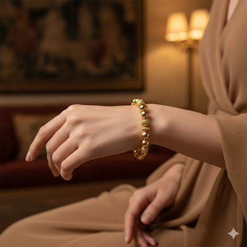 Model Gelang Emas Bola-Bola yang Manis untuk Acara Resmi (created by AI)