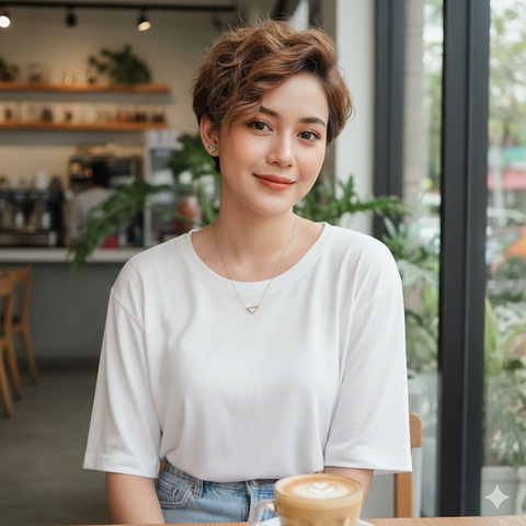 Potongan Rambut Wanita Pendek untuk Rambut Mengembang (Foto: Gemini AI)
