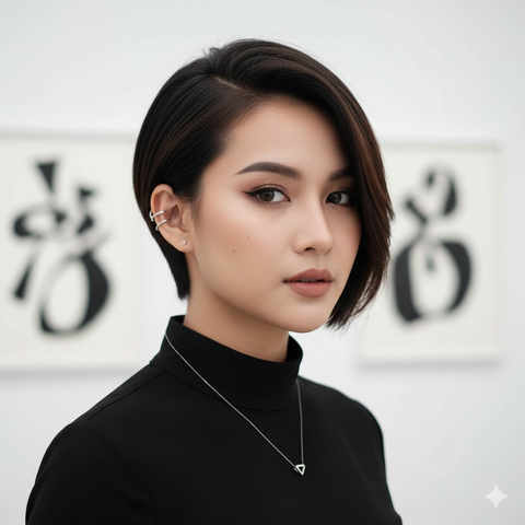 Potongan Rambut Wanita Pendek untuk Rambut Mengembang (Foto: Gemini AI)