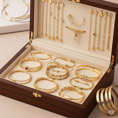 Model Satu Set Perhiasan Emas Padi