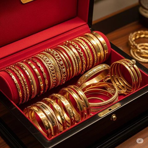 Model Satu Set Perhiasan Emas Padi