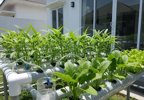 Desain Kebun Sayur Rumahan untuk Kangkung dan Bayam (Sumber: gemini.com)
