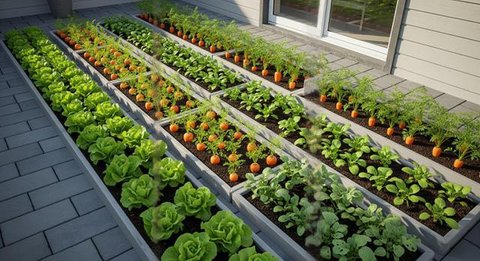7 Model Kebun Sayur Polikultur untuk Rumah Kecil: Hemat Lahan, Rapi, dan Mudah Dirawat (foto: Gemini AI)