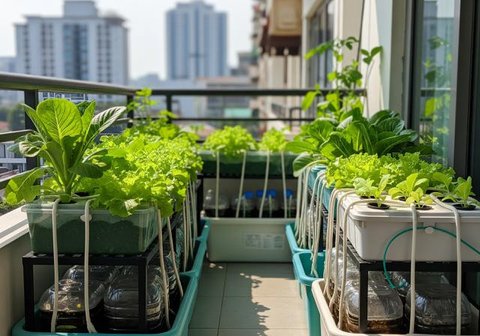 Model Kebun Sayur Dekat Teras Samping yang Sempit tapi Rapi, Inspirasi Hunian 2026 (Foto: Gemini AI)